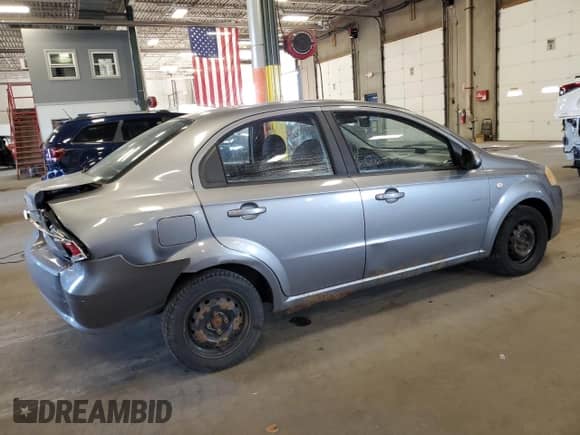 2007 Chevrolet Aveo LS with VIN KL1TD56617B073670, listed as a Copart auction lot 81657575 with 166,220 mi miles and Salvage title. Bid and sale history available at DreamBid. Image 3.