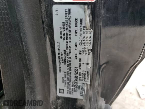 2011 Chevrolet Colorado 1LT with VIN 1GCCSCF94B8122251, listed as a Copart auction lot 58834715 with 141,576 mi miles and Salvage title. Bid and sale history available at DreamBid. Image 14.