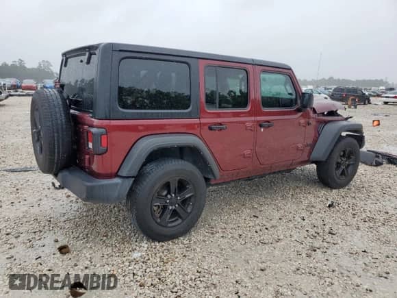 2022 Jeep Wrangler Unlimited High Tide with VIN 1C4HJXDG6NW105825, listed as a Copart auction lot 70315984 with 20,108 mi miles and Salvage title. Bid and sale history available at DreamBid. Image 3.