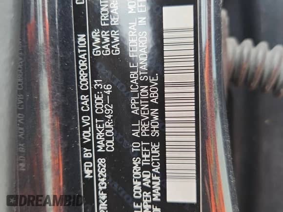 2015 Volvo S60 T5 Premier с VIN YV1612TK4F1342628, выставлен на аукционе Copart как лот 67428385 с пробегом Не указан миль и Чистый • Clean title. История ставок и продаж доступна на DreamBid. Изображение 12.