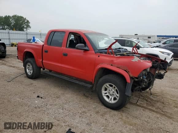 2002 Dodge Dakota SLT with VIN 1B7HG48N52S518425, listed as a Copart auction lot 67229505 with 119,119 mi miles and Salvage title. Bid and sale history available at DreamBid. Image 4.