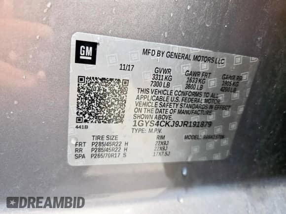 2018 Cadillac Escalade Premium Luxury with VIN 1GYS4CKJ9JR191879, listed as a Copart auction lot 64717525 with 139,616 mi miles and Clean title. Bid and sale history available at DreamBid. Image 13.