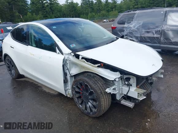 2022 Tesla Model Y Performance with VIN 7SAYGDEF7NF540878, listed as a IAAI auction lot 43102241 with 48,998 mi miles and . Bid and sale history available at DreamBid. Image 1.
