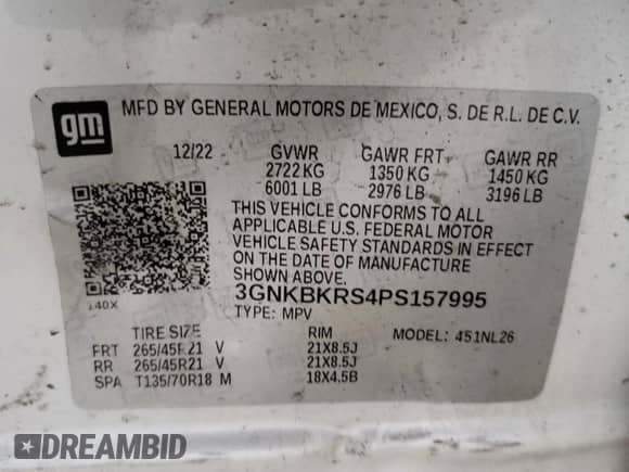 2023 Chevrolet Blazer RS z VIN 3GNKBKRS4PS157995, wystawiony jako Copart lot #64839645 z przebiegiem 30 166 mil mil oraz Szkoda całkowita • Salvage title. Historia ofert i sprzedaży dostępna na DreamBid. Obrazek 13.