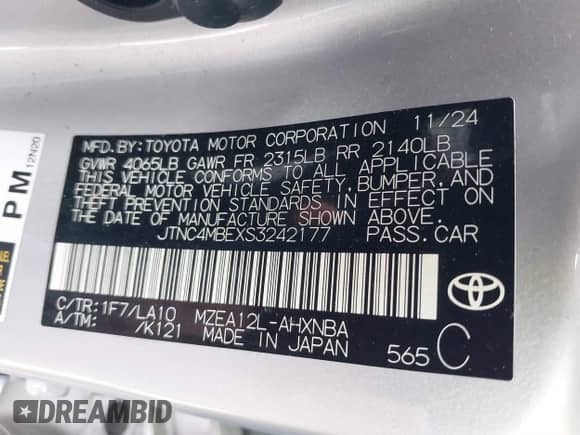 2025 Toyota Corolla XSE with VIN JTNC4MBEXS3242177, listed as a IAAI auction lot 41820383 with 7,897 mi miles and . Bid and sale history available at DreamBid. Image 9.