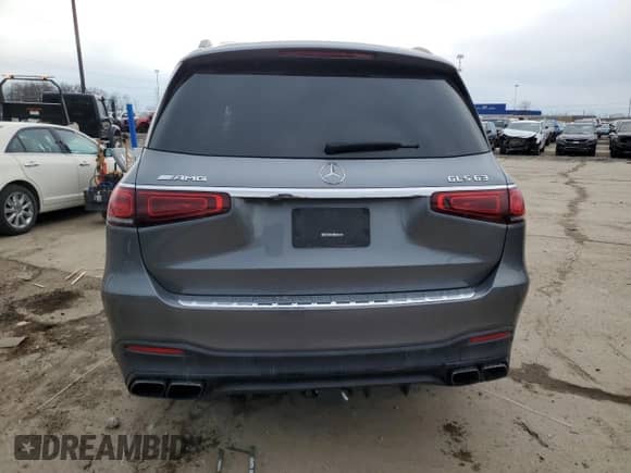 2021 Mercedes-Benz GLS 63 AMG with VIN 4JGFF8KE2MA472213, listed as a Copart auction lot 52400315 with 57,561 mi miles and Salvage title. Bid and sale history available at DreamBid. Image 6.