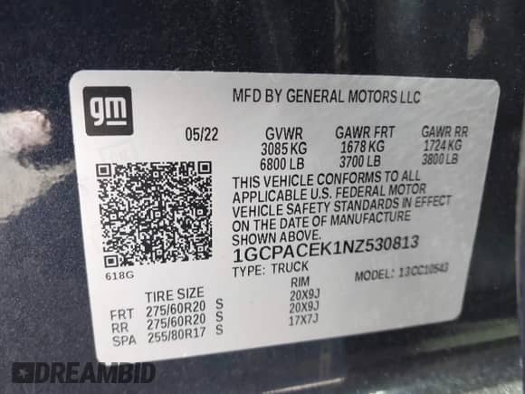 2022 Chevrolet Silverado 1500 LT с VIN 1GCPACEK1NZ530813, выставлен на аукционе IAAI как лот 42248713 с пробегом Не указан миль и . История ставок и продаж доступна на DreamBid. Изображение 9.