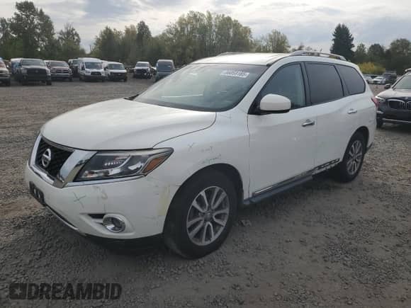 2013 Nissan Pathfinder SV with VIN 5N1AR2MN7DC637902, listed as a Copart auction lot 86059185 with 165,447 mi miles and Salvage title. Bid and sale history available at DreamBid. Image 1.