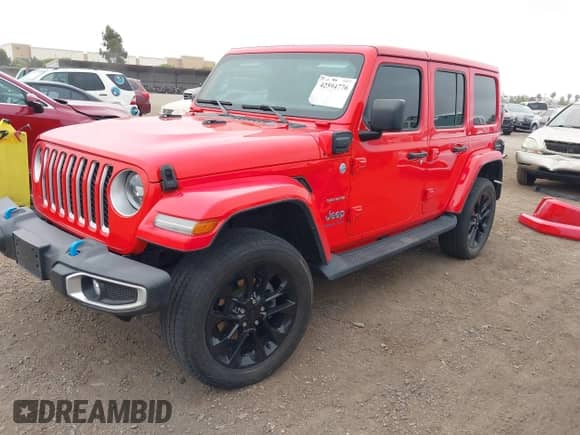 2023 Jeep Wrangler Sahara with VIN 1C4JJXP69PW556089, listed as a IAAI auction lot 42594776 with 23,854 mi miles and . Bid and sale history available at DreamBid. Image 18.