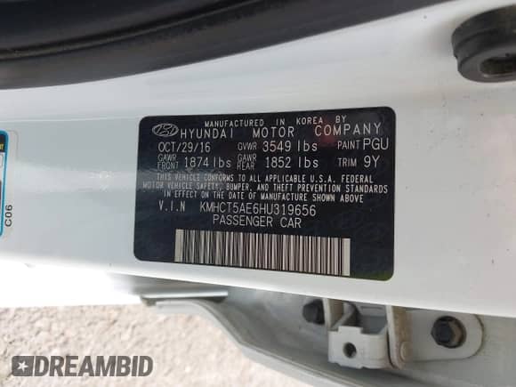 2017 Hyundai Accent SE с VIN KMHCT5AE6HU319656, выставлен на аукционе IAAI как лот 43025911 с пробегом 112 411 миль миль и . История ставок и продаж доступна на DreamBid. Изображение 9.