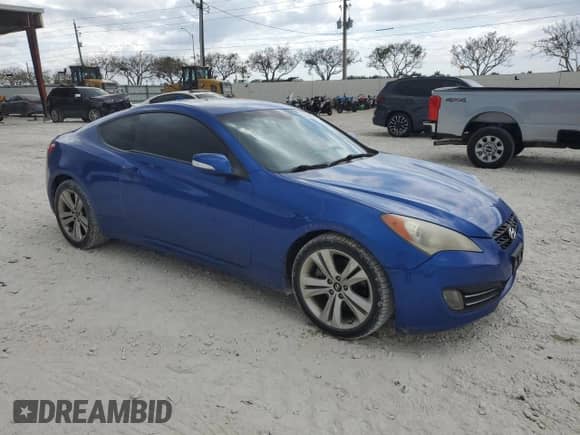 2010 Hyundai Genesis Coupe with VIN KMHHU6KH8AU020919, listed as a Copart auction lot 52169425 with 115,399 mi miles and Salvage title. Bid and sale history available at DreamBid. Image 4.