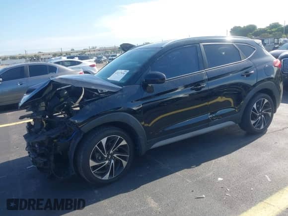 2021 Hyundai Tucson Ultimate with VIN KM8J33AL0MU308575, listed as a IAAI auction lot 42637934 with 66,231 mi miles and . Bid and sale history available at DreamBid. Image 2.