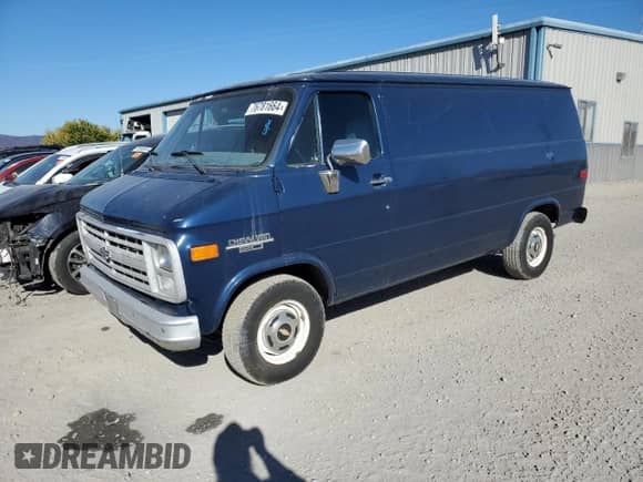 1988 Chevrolet Chevy Van with VIN 1GCEG25H5J7124768, listed as a Copart auction lot 76781664 with 86,588 mi miles and Clean title. Bid and sale history available at DreamBid. Image 1.
