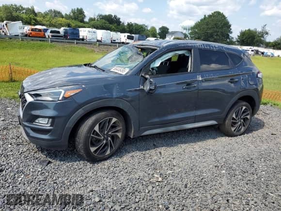 2021 Hyundai Tucson Ultimate with VIN KM8J33AL7MU385346, listed as a Copart auction lot 66446495 with 56,886 mi miles and Salvage title. Bid and sale history available at DreamBid. Image 1.