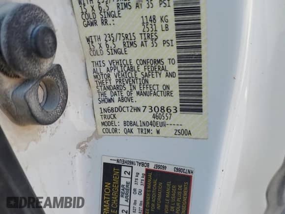 2017 Nissan Frontier S with VIN 1N6BD0CT2HN730863, listed as a Copart auction lot 84373355 with 167,583 mi miles and Clean title. Bid and sale history available at DreamBid. Image 12.