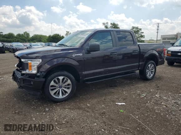 2018 Ford F-150 XL with VIN 1FTEW1E51JFB40541, listed as a Copart auction lot 68101065 with 56,280 mi miles and Salvage title. Bid and sale history available at DreamBid. Image 1.