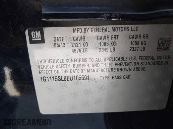 2014 Chevrolet Impala LT с VIN 1G1115SL8EU105691, выставлен на аукционе IAAI как лот 43140708 с пробегом 118 758 миль миль и . История ставок и продаж доступна на DreamBid. Изображение 9.