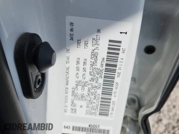2020 Toyota Tacoma SR5 с VIN 5TFCZ5AN2LX236218, выставлен на аукционе Copart как лот 71645715 с пробегом 69 727 миль миль и Списание • Salvage title. История ставок и продаж доступна на DreamBid. Изображение 12.