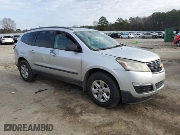 2014 Chevrolet Traverse LS z VIN 1GNKRFKD1EJ249806, wystawiony jako Copart lot #44706385 z przebiegiem 232 862 mil mil oraz Szkoda całkowita • Salvage title. Historia ofert i sprzedaży dostępna na DreamBid. Obrazek 4.