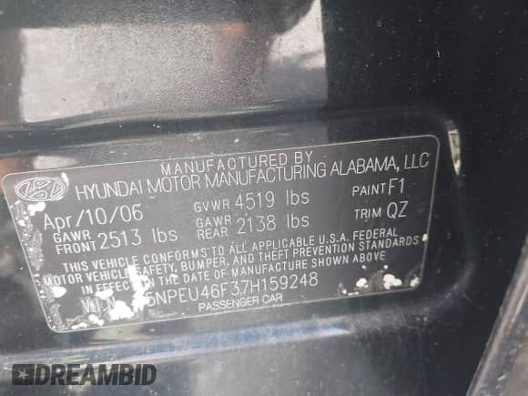 2007 Hyundai Sonata SE с VIN 5NPEU46F37H159248, выставлен на аукционе IAAI как лот 43221447 с пробегом Не указан миль и . История ставок и продаж доступна на DreamBid. Изображение 9.