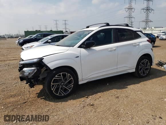 2022 Hyundai Kona N Line z VIN KM8K3CA37NU796297, wystawiony jako Copart lot #65369345 z przebiegiem 81 251 mil mil oraz Szkoda całkowita • Salvage title. Historia ofert i sprzedaży dostępna na DreamBid. Obrazek 1.