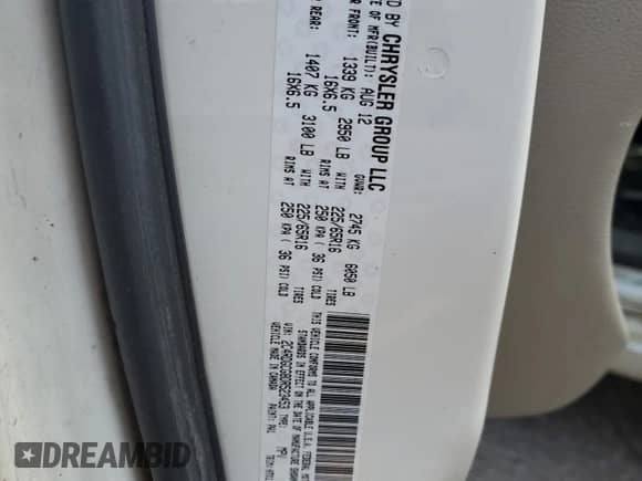 2013 Dodge Grand Caravan SXT with VIN 2C4RDGCG8DR523453, listed as a Copart auction lot 67235825 with 201,351 mi miles and Clean title. Bid and sale history available at DreamBid. Image 13.