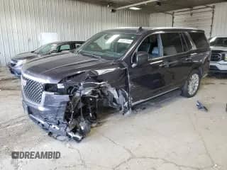 2023 Cadillac Escalade 4WD Premium Luxury with VIN 1GYS4BKL0PR108991, listed as a Copart auction lot 65377015 with 49,323 mi miles and Non repairable. Bid and sale history available at DreamBid. Image 1.