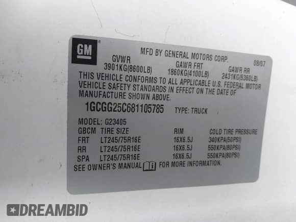 2008 Chevrolet Express Cargo с VIN 1GCGG25C681105785, выставлен на аукционе IAAI как лот 40381121 с пробегом Не указан миль и . История ставок и продаж доступна на DreamBid. Изображение 9.