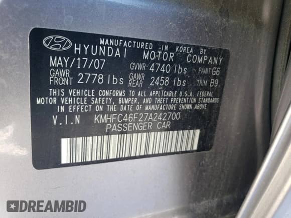 2007 Hyundai Azera SE с VIN KMHFC46F27A242700, выставлен на аукционе Copart как лот 88947755 с пробегом 116 092 миль миль и Списание • Salvage title. История ставок и продаж доступна на DreamBid. Изображение 12.