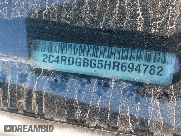 2017 Dodge Grand Caravan SE with VIN 2C4RDGBG5HR694782, listed as a IAAI auction lot 43284110 with 140,978 mi miles and . Bid and sale history available at DreamBid. Image 17.