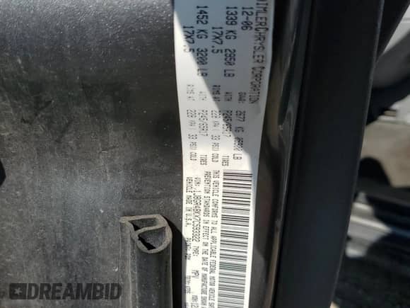 2007 Jeep Grand Cherokee Laredo with VIN 1J8GR48KX7C593322, listed as a Copart auction lot 71458485 with 166,252 mi miles and Salvage title. Bid and sale history available at DreamBid. Image 13.