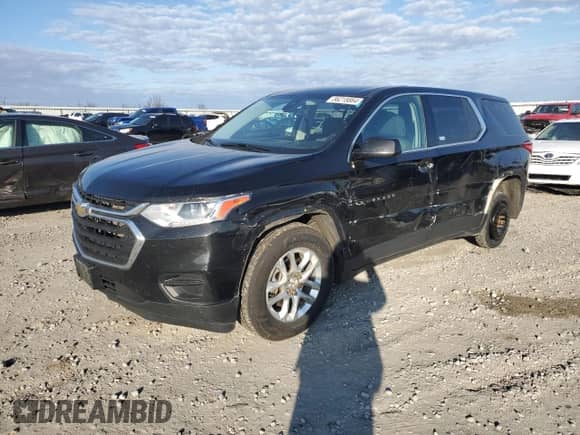 2020 Chevrolet Traverse LS z VIN 1GNEVLKW3LJ115532, wystawiony jako Copart lot #86218864 z przebiegiem 146 204 mil mil oraz Szkoda całkowita • Salvage title. Historia ofert i sprzedaży dostępna na DreamBid. Obrazek 1.