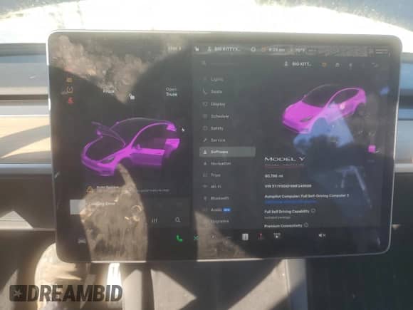2021 Tesla Model Y Performance with VIN 5YJYGDEF6MF249588, listed as a Copart auction lot 81545595 with 60,798 mi miles and Salvage title. Bid and sale history available at DreamBid. Image 9.