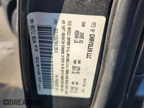 2008 Dodge Charger SXT с VIN 2B3LK33G78H119514, выставлен на аукционе Copart как лот 68685475 с пробегом 113 269 миль миль и Списание • Salvage title. История ставок и продаж доступна на DreamBid. Изображение 12.