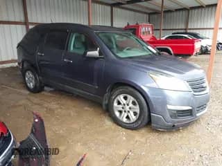 2014 Chevrolet Traverse LS z VIN 1GNKVFED3EJ311343, wystawiony jako IAAI lot #42963640 z przebiegiem 202 272 mil mil oraz . Historia ofert i sprzedaży dostępna na DreamBid. Obrazek 1.