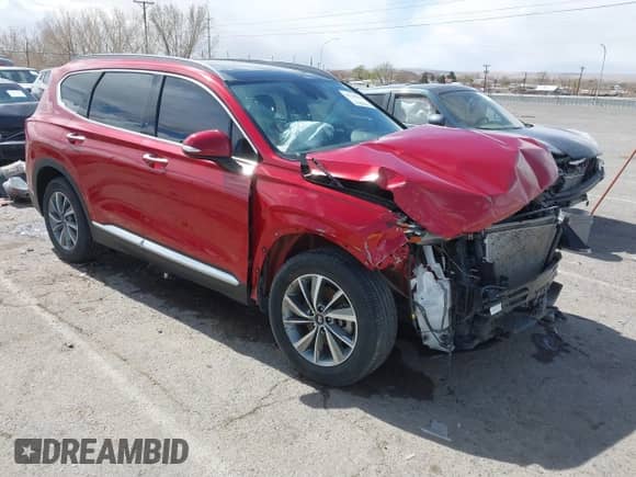 2019 Hyundai Santa Fe Ultimate with VIN 5NMS5CAD4KH039545, listed as a IAAI auction lot 41741828 with 92,040 mi miles and . Bid and sale history available at DreamBid. Image 1.