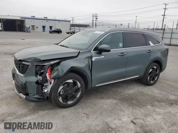 2025 Kia Sorento EX with VIN KNDRJDJHXS5323865, listed as a Copart auction lot 57111505 with 3,343 mi miles and Salvage title. Bid and sale history available at DreamBid. Image 1.