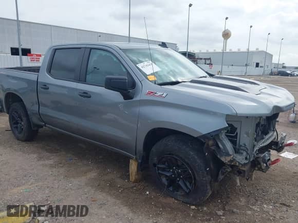 2024 Chevrolet Silverado 1500 Custom Trail Boss with VIN 3GCUDCED0RG315926, listed as a IAAI auction lot 42742429 with 23,714 mi miles and . Bid and sale history available at DreamBid. Image 1.
