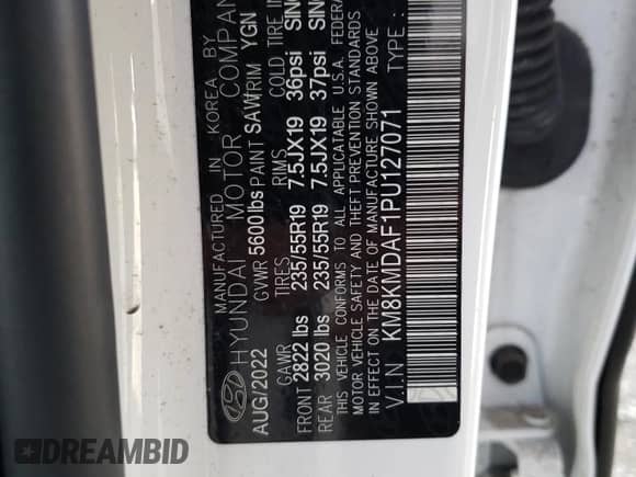 2023 Hyundai Ioniq 5 SE с VIN KM8KMDAF1PU127071, выставлен на аукционе Copart как лот 47564275 с пробегом 14 635 миль миль и Списание • Salvage title. История ставок и продаж доступна на DreamBid. Изображение 13.