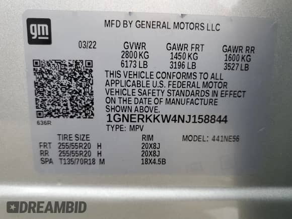 2022 Chevrolet Traverse Premier с VIN 1GNERKKW4NJ158844, выставлен на аукционе Copart как лот 80868525 с пробегом 35 957 миль миль и Списание • Salvage title. История ставок и продаж доступна на DreamBid. Изображение 13.
