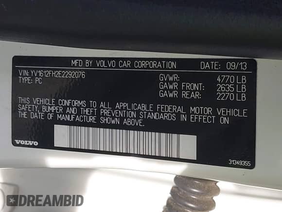 2014 Volvo S60 T5 с VIN YV1612FH2E2292076, выставлен на аукционе IAAI как лот 43317234 с пробегом 140 865 миль миль и . История ставок и продаж доступна на DreamBid. Изображение 9.