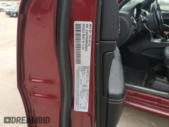 2021 Jeep Grand Cherokee Limited with VIN 1C4RJFBG9MC599874, listed as a Copart auction lot 85110865 with 95,644 mi miles and Salvage title. Bid and sale history available at DreamBid. Image 13.