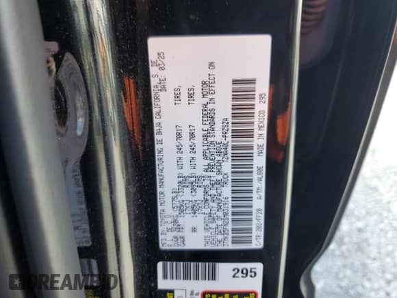 2025 Toyota Tacoma SR5 с VIN 3TMKB5FN2SM031916, выставлен на аукционе Copart как лот 85739895 с пробегом 9 930 миль миль и На запчасти • Non repairable. История ставок и продаж доступна на DreamBid. Изображение 14.