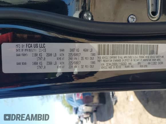 2020 Jeep Compass Latitude с VIN 3C4NJDBB9LT156263, выставлен на аукционе IAAI как лот 42317244 с пробегом 36 231 миль миль и . История ставок и продаж доступна на DreamBid. Изображение 9.