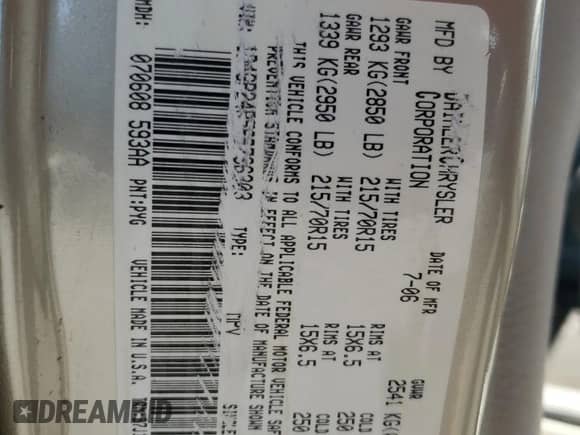 2006 Dodge Grand Caravan SE с VIN 1D4GP24R56B736303, выставлен на аукционе Copart как лот 71738865 с пробегом 225 373 миль миль и Списание • Salvage title. История ставок и продаж доступна на DreamBid. Изображение 13.