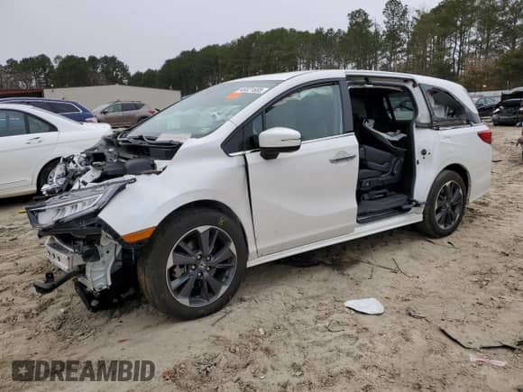 2023 Honda Odyssey Elite with VIN 5FNRL6H92PB066761, listed as a Copart auction lot 46021685 with Not provided miles and Salvage title. Bid and sale history available at DreamBid. Image 1.