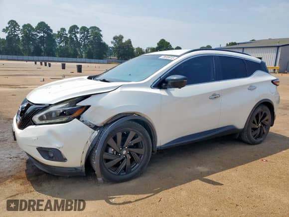 2018 Nissan Murano SL z VIN 5N1AZ2MG7JN113554, wystawiony jako Copart lot #70699915 z przebiegiem 124 778 mil mil oraz Szkoda całkowita • Salvage title. Historia ofert i sprzedaży dostępna na DreamBid. Obrazek 1.