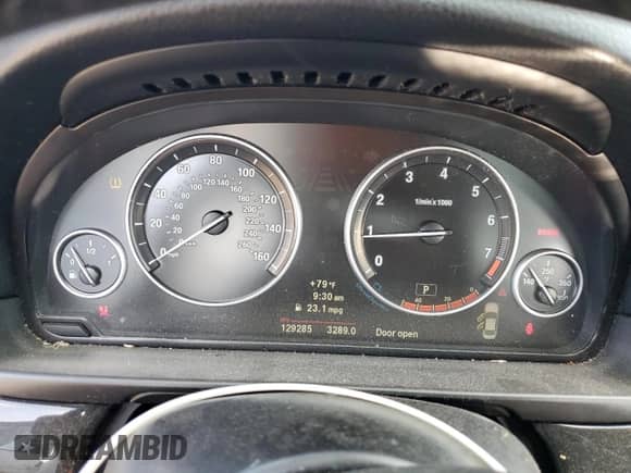 2012 BMW 5 Series 535i with VIN WBAFR7C52CC808544, listed as a Copart auction lot 82619155 with 129,285 mi miles and Salvage title. Bid and sale history available at DreamBid. Image 9.