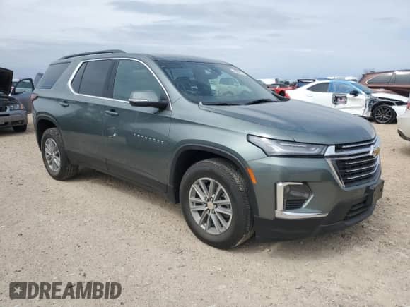 2023 Chevrolet Traverse LT Cloth z VIN 1GNERGKW7PJ264088, wystawiony jako Copart lot #46818795 z przebiegiem 25 552 mil mil oraz Czysty tytuł • Clean title. Historia ofert i sprzedaży dostępna na DreamBid. Obrazek 4.