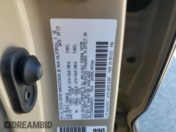 2016 Toyota Tacoma SR z VIN 3TMCZ5AN5GM002411, wystawiony jako Copart lot #80677505 z przebiegiem 136 377 mil mil oraz Szkoda całkowita • Salvage title. Historia ofert i sprzedaży dostępna na DreamBid. Obrazek 13.
